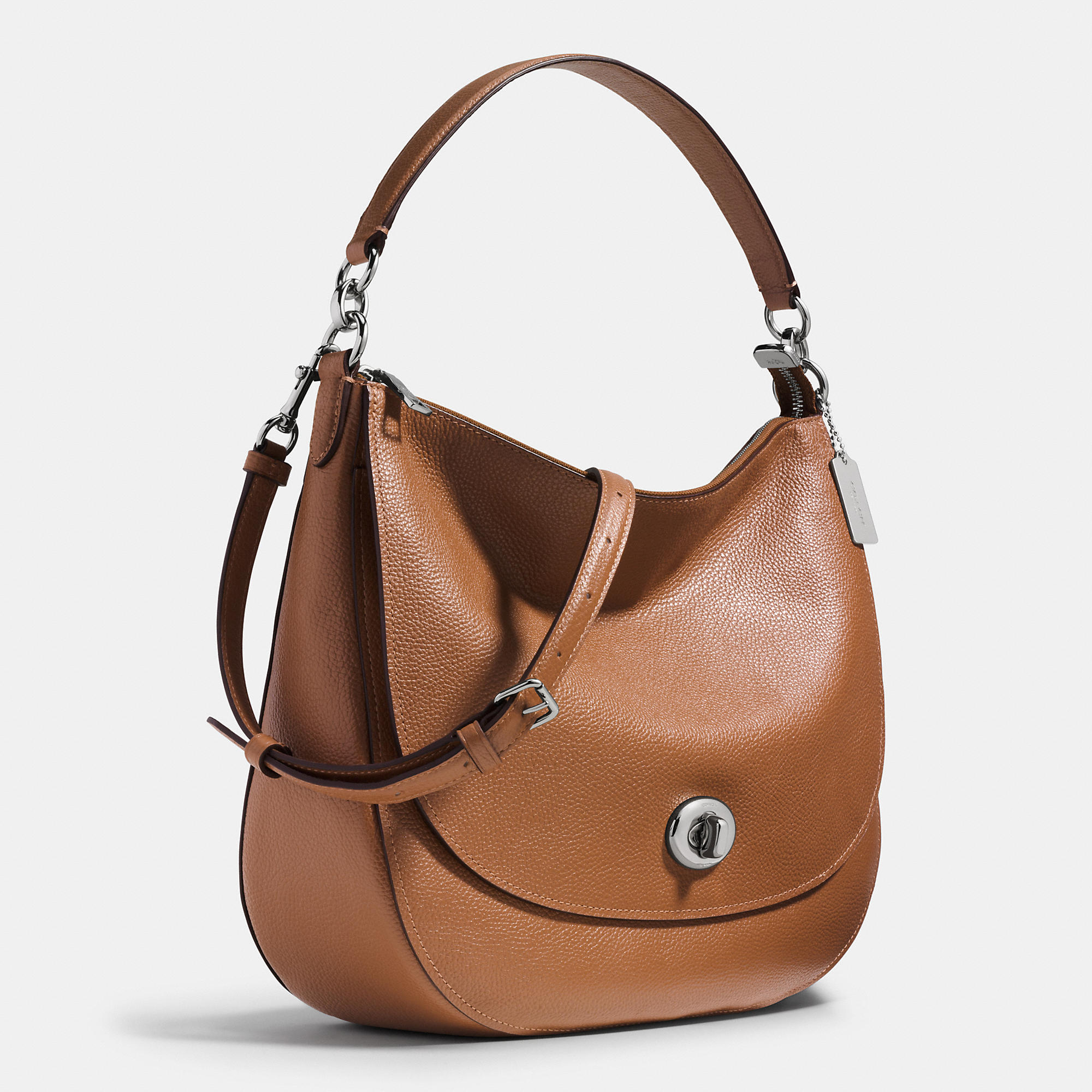 Brand Coach Turnlock Hobo In Pebble Leather | Women